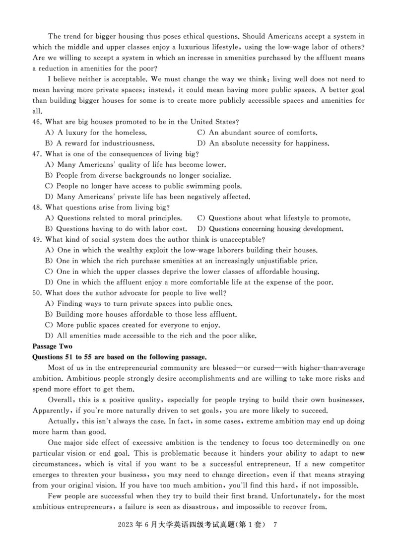 四级真题试题（23年6月）_英语四六级保存避免失效_最新更新，视频都在这_2026、6月四级速转存易和谐_0、2025年12月四级_00.学丞四级全程班刘晓燕_00讲义资料_四六级历年真题汇总
