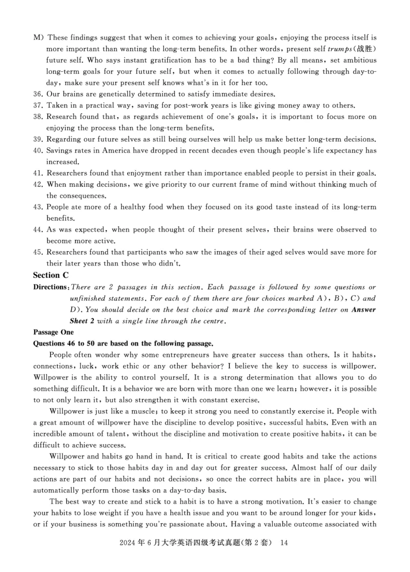 四级真题试题（24年6月）_英语四六级保存避免失效_最新更新，视频都在这_2026、6月四级速转存易和谐_0、2025年12月四级_00.学丞四级全程班刘晓燕_00讲义资料_四六级历年真题汇总