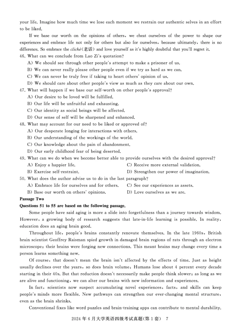 四级真题试题（24年6月）_英语四六级保存避免失效_最新更新，视频都在这_2026、6月四级速转存易和谐_0、2025年12月四级_00.学丞四级全程班刘晓燕_00讲义资料_四六级历年真题汇总