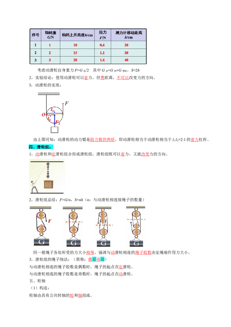 第十一章简单机械和功（知识清单）（答案版）_9上-初中物理苏科版(4)_05知识清单（齐全）_第十一章简单机械和功（知识清单）物理苏科版2024九年级上册