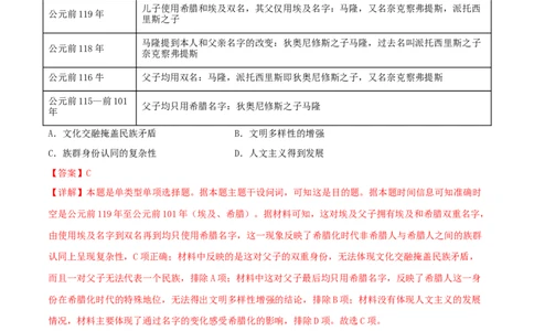 集训18选择性必修3：文化交流与传播100题（2）（解析版）_07高考历史_2024年新高考资料_3.2024专项复习_备战2024年高考历史专项提分集训900题（统编版）