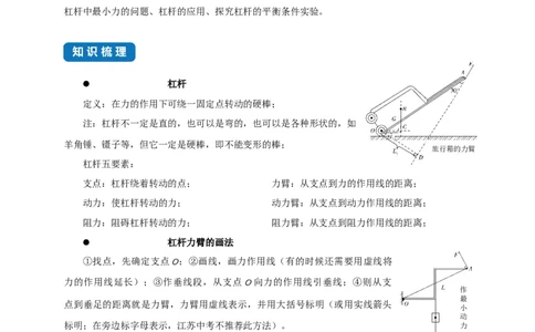 11.1杠杆-2021-2022学年九年级物理上册知识点和分类专题练习同步教案（苏科版）(解析版)_9上-初中物理苏科版(4)_赠送：旧版资料（和新版好多一样，仍具有很大参考价值）_03讲义