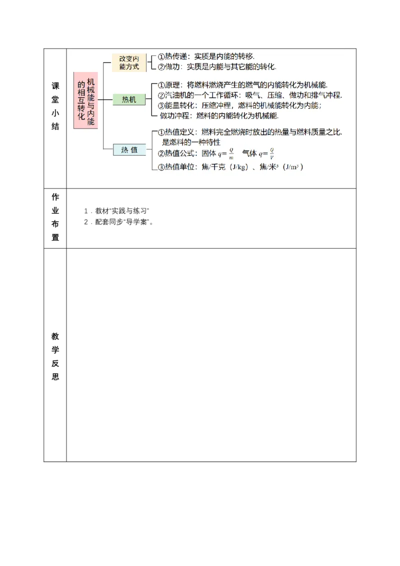 四、机械能和内能的相互转化（教学设计）物理苏科版2024九年级上册_9上-初中物理苏科版(4)_02课件+教案+分层作业第2套（更新中）_教案（教学设计）_第十二章机械能和内能