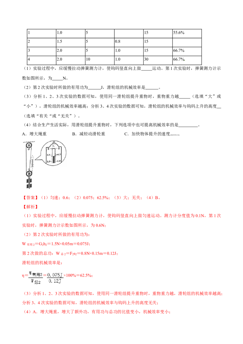 第11章简单机械和功单元测试卷（A卷基础篇）（解析版）_9上-初中物理苏科版(4)_赠送：旧版资料（和新版好多一样，仍具有很大参考价值）_04试卷_单元测试_单元测试AB卷