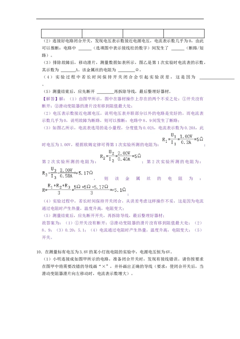 专题伏安法测电阻、伏安法测小灯泡电阻--2021-2022学年九年级物理上册知识点和分类专题练习同步教案（苏科版）-(解析版)_9上-初中物理苏科版(4)_03讲义