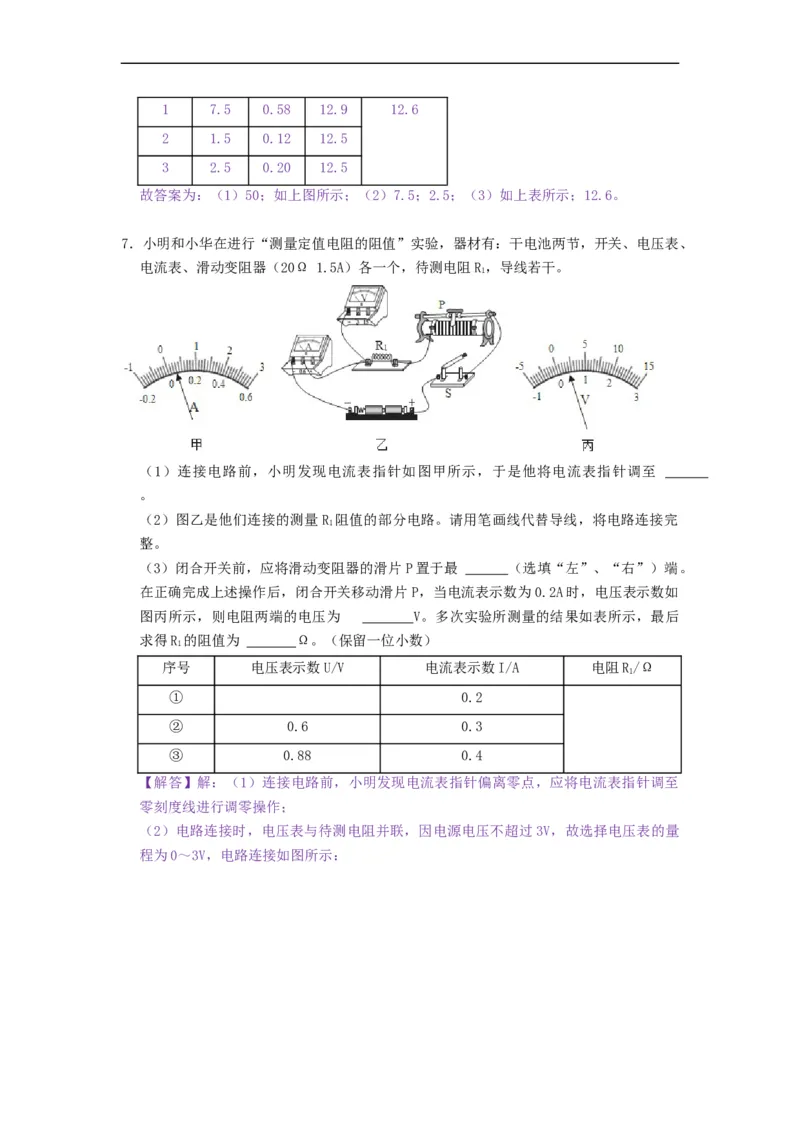专题伏安法测电阻、伏安法测小灯泡电阻--2021-2022学年九年级物理上册知识点和分类专题练习同步教案（苏科版）-(解析版)_9上-初中物理苏科版(4)_03讲义