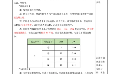 三、欧姆定律（教学设计）物理苏科版2024九年级上册_9上-初中物理苏科版(4)_02课件+教案+分层作业第2套（更新中）_教案（教学设计）_第十四章欧姆定律