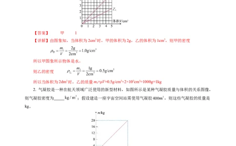 6.2密度（分层作业）（解析版）(1)_8下-初中物理苏科版(4)_01课件+练习_6.2密度（分层作业）-上好课八年级物理下册同步高效课堂（苏科版2024）