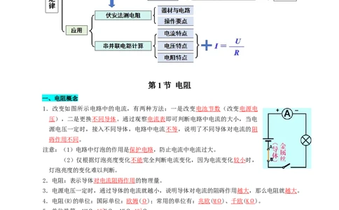 第十四章欧姆定律（知识清单）（答案版）_9上-初中物理苏科版(4)_05知识清单（齐全）_第十四章欧姆定律（知识清单）物理苏科版2024九年级上册