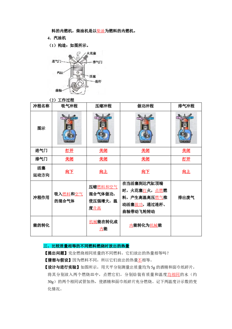 第十二章机械能和内能（知识清单）（答案版）_9上-初中物理苏科版(4)_05知识清单（齐全）_第十二章机械能和内能（知识清单）物理苏科版2024九年级上册