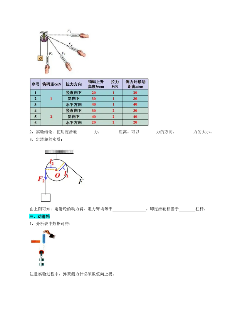 第十一章简单机械和功（知识清单）（挖空版）_9上-初中物理苏科版(4)_05知识清单（齐全）_第十一章简单机械和功（知识清单）物理苏科版2024九年级上册