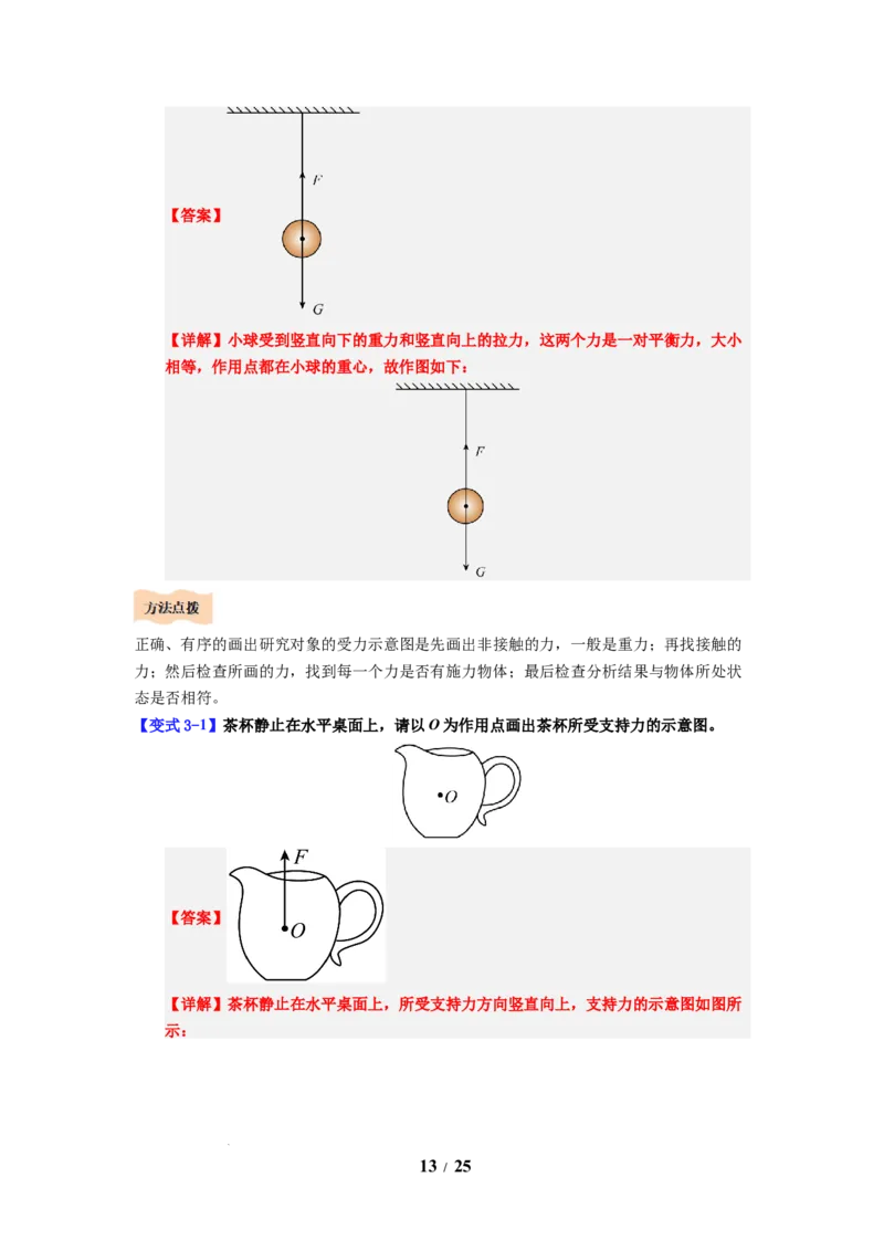 第06讲课时7.2重力力的示意图（教师版）-八年级物理下册同步精品讲义（苏科版2025）_8下-初中物理苏科版(4)_06讲义