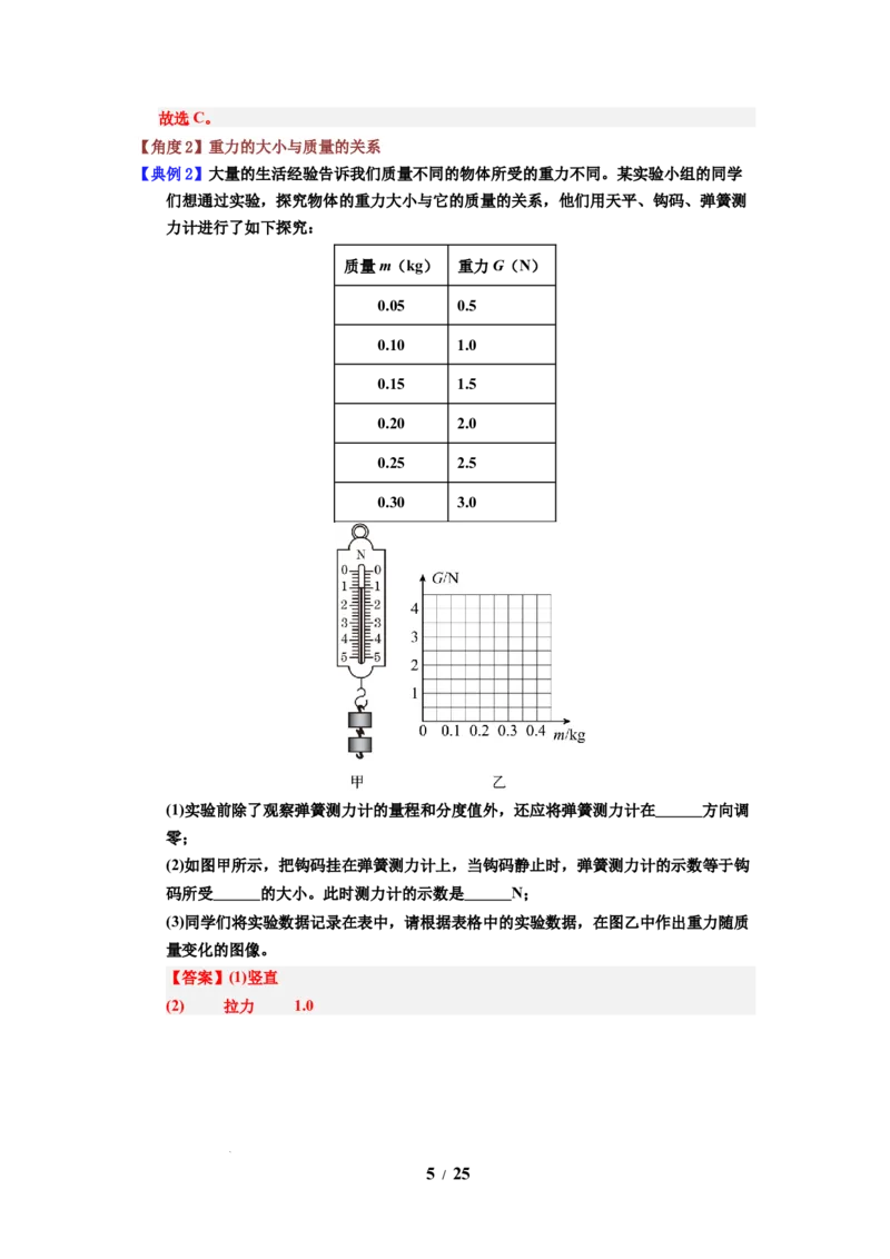 第06讲课时7.2重力力的示意图（教师版）-八年级物理下册同步精品讲义（苏科版2025）_8下-初中物理苏科版(4)_06讲义