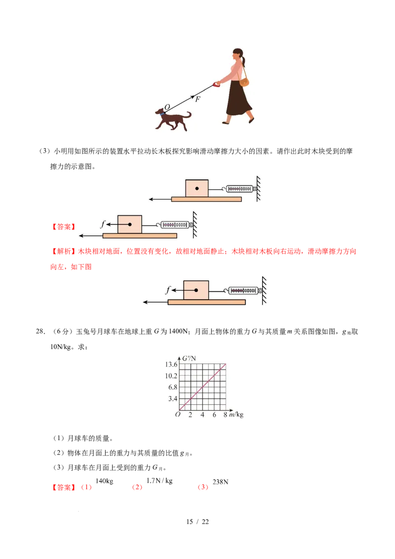 第7章力A卷达标卷（解析版）(1)_8下-初中物理苏科版(4)_02习题试卷_单元测试_第1套_第7章力A卷达标卷-2024-2025学年八年级物理下册单元速记&middot;巧练（苏科版2024）
