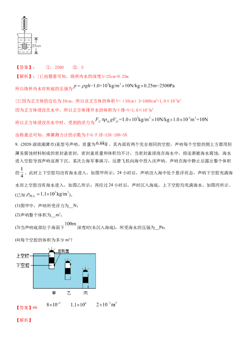 10.4浮力（解析版）_8下-初中物理苏科版(4)_赠送：旧版资料（和新版好多一样，仍具有很大参考价值）_02讲义_10.4+浮力-2022-2023学年八年级下册物理同步备课讲义+(苏科版)