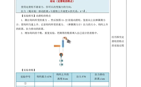 二、滑轮（教学设计）物理苏科版2024九年级上册_9上-初中物理苏科版(4)_02课件+教案+分层作业第2套（更新中）_教案（教学设计）_第十一章简单机械和功
