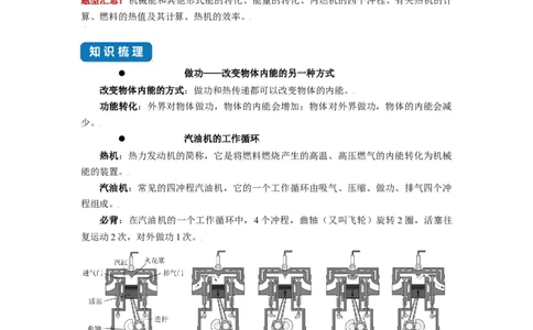 12.4机械能与内能的相互转化-2021-2022学年九年级物理上册知识点和分类专题练习同步教案（苏科版）-(原卷版)_9上-初中物理苏科版(4)_03讲义