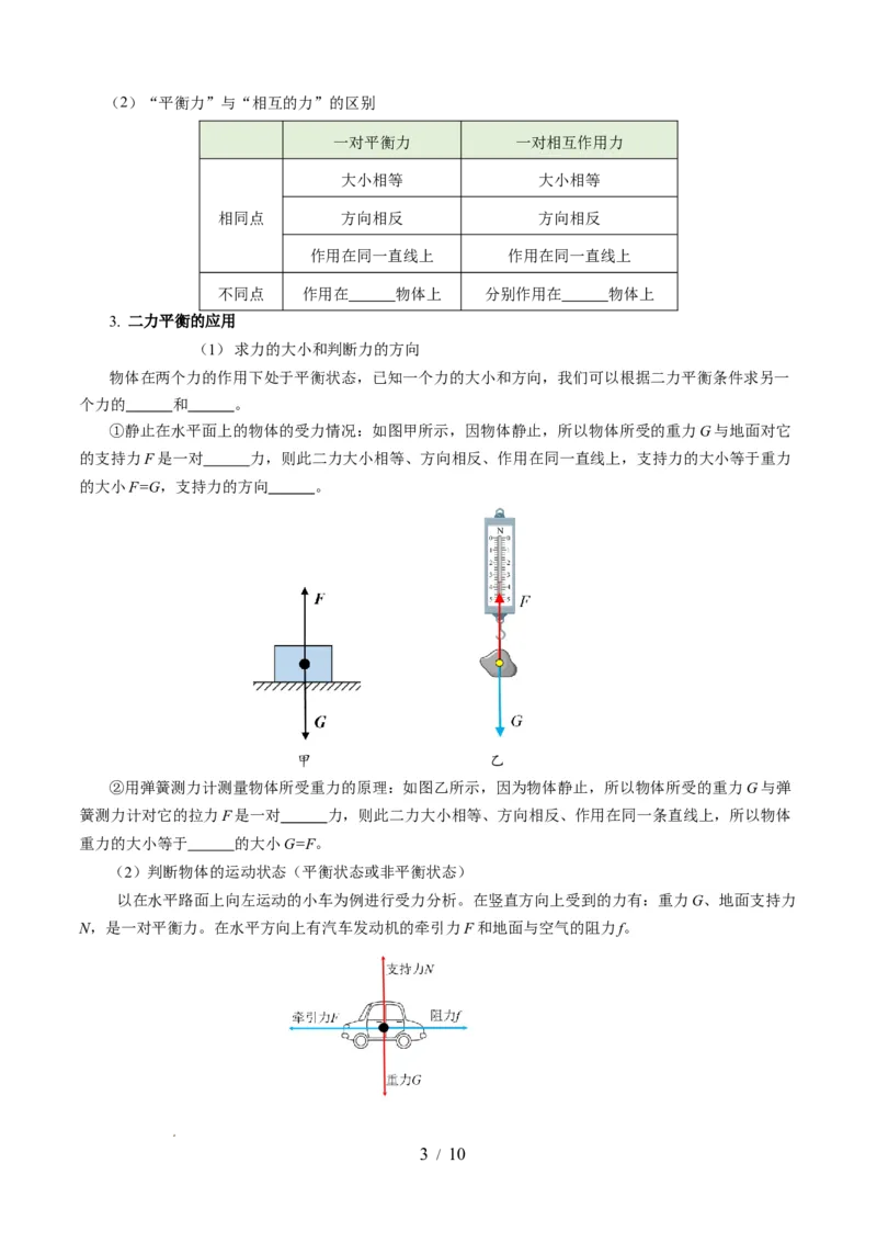 第八章力与运动（知识清单）学生版(2)_8下-初中物理苏科版(4)_04知识清单_第2套_第八章+力与运动（单元知识清单）-上好课八年级物理下册同步高效课堂（苏科版2024）