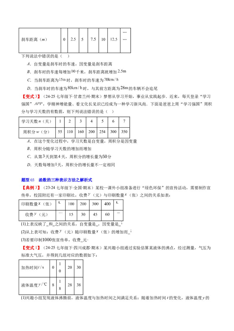 专题4.1函数（高效培优讲义）（学生版）_8上-北师大版初中数学_初中数学北师大8上-2025秋季新版_第二套推荐25_08专项讲练_北师大版2025秋培优专项讲义（更新中）