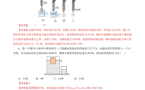 9.4浮力（第2课时）（分层作业）解析版(2)_8下-初中物理苏科版(4)_01课件+练习_9.4+浮力（第2课时）（分层作业）-上好课八年级物理下册同步高效课堂（苏科版2024）