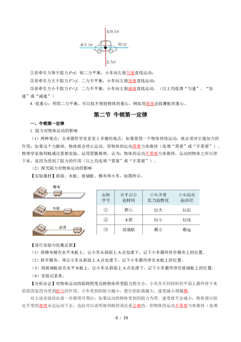 第八章力与运动（知识清单）教师版(2)_8下-初中物理苏科版(4)_04知识清单_第2套_第八章+力与运动（单元知识清单）-上好课八年级物理下册同步高效课堂（苏科版2024）