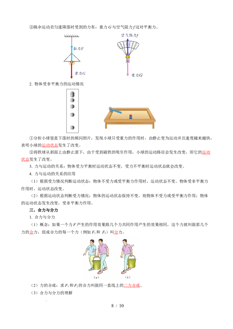 第八章力与运动（知识清单）教师版(2)_8下-初中物理苏科版(4)_04知识清单_第2套_第八章+力与运动（单元知识清单）-上好课八年级物理下册同步高效课堂（苏科版2024）