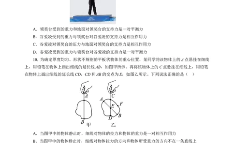 8.1二力平衡（分层作业）（原卷版）(2)_8下-初中物理苏科版(4)_01课件+练习_8.1+二力平衡（分层作业）-上好课八年级物理下册同步高效课堂（苏科版2024）