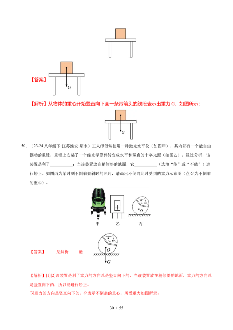 第7章力B卷专项卷（易错训练83题7大考点）（解析版）(1)_8下-初中物理苏科版(4)_02习题试卷_单元测试_第1套