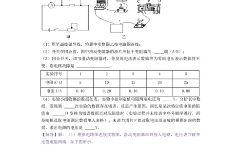 专题探究电流与电压、电阻的关系实验--2021-2022学年九年级物理上册知识点和分类专题练习同步教案（苏科版）-(解析版)_9上-初中物理苏科版(4)_03讲义
