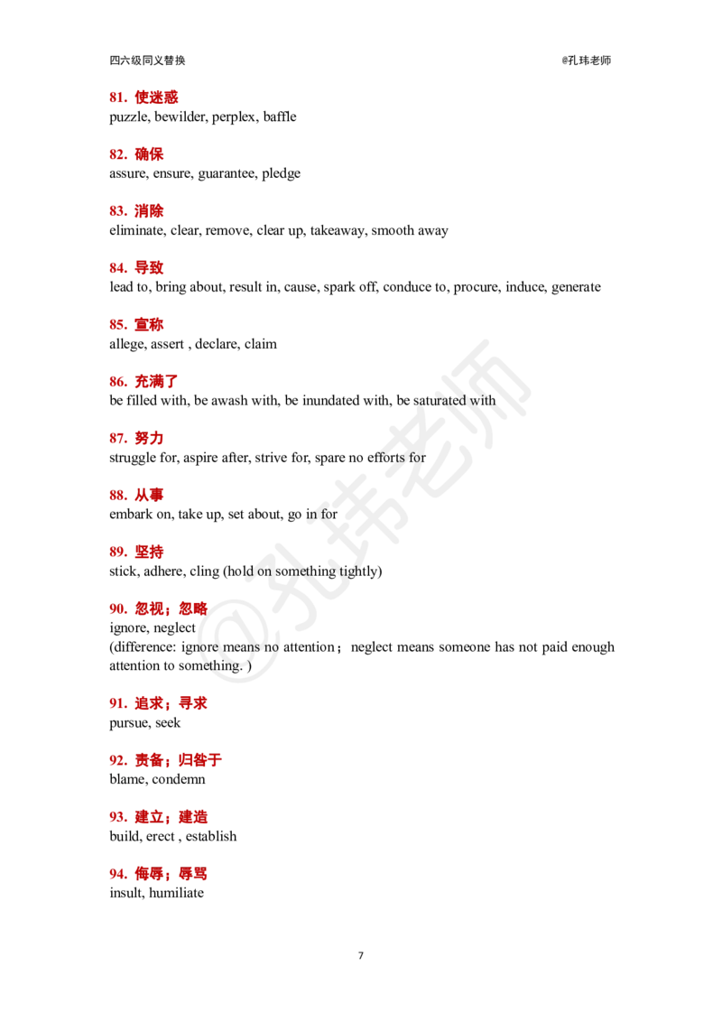 四六级140组同义替换@孔玮老师_英语四六级保存避免失效_最新更新，视频都在这_2026，6月六级速转存易和谐_0、2025年12月六级_04.笑过六级全程班周思成_00.讲义_干货资料