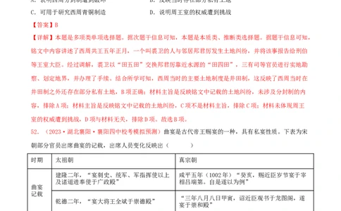集训02中国古代史100题（2）（解析版）_07高考历史_2024年新高考资料_3.2024专项复习_备战2024年高考历史专项提分集训900题（统编版）