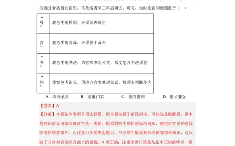 隋唐制度的变化与创新--2023-2024学年高三历史二轮（专题训练）解析版_07高考历史_2024年新高考资料_2.2024二轮复习_2024届高三历史统编版二轮复习专项训练