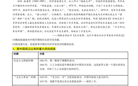 高考热点02科教兴国，强国之本（讲义）（原卷版）_07高考历史_2024年新高考资料_2.2024二轮复习_2024年高考历史二轮复习讲练测（新教材新高考）