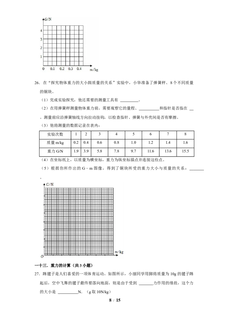 赠送：第7章力（易错52题24大考点）（学生版）-八年级物理下册同步精品讲义（苏科版2025）_8下-初中物理苏科版(4)_06讲义_学生版文件夹（题目不含答案或解析）目录与教师版一致