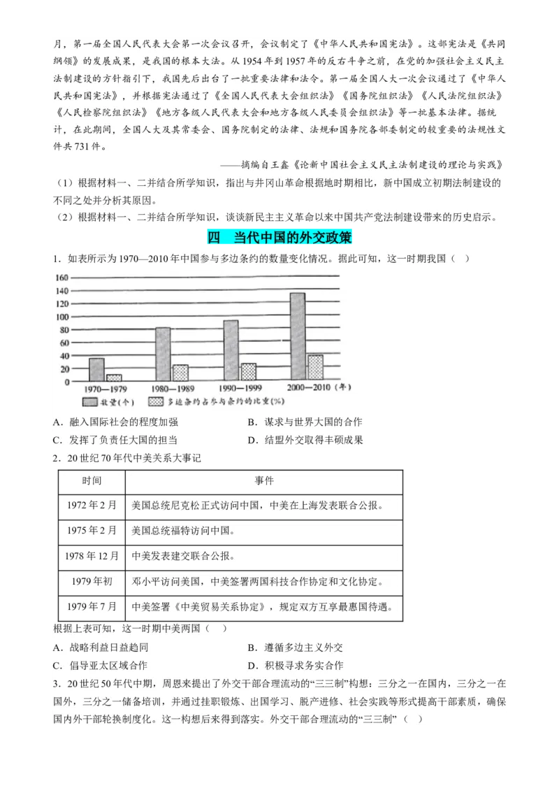 高考热点03制度自信，国家治理（练习）（原卷版）_07高考历史_2024年新高考资料_2.2024二轮复习_2024年高考历史二轮复习讲练测（新教材新高考）