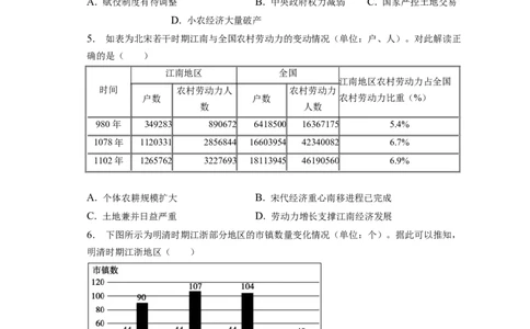 题型04数据计量型选择题专项训练--2024届高三统编版历史一轮复习_07高考历史_新高考复习资料_2024年新高考复习资料_一轮复习资料_2024届高三统编版历史一轮复习特色题型专项训练