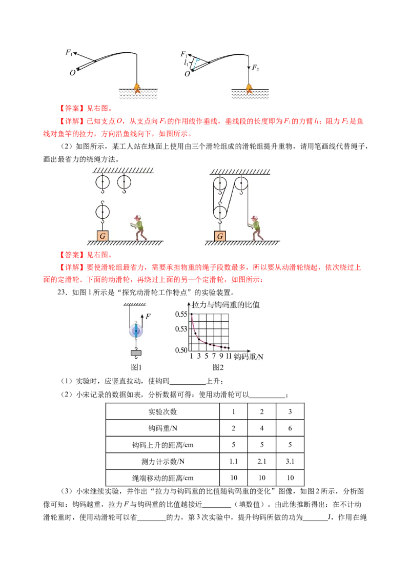 九上物理第十一单元测试提升卷（解析版）_9上-初中物理苏科版(4)_03习题试卷_单元测试（齐全）_第十一章简单机械和功（单元测试&middot;提升卷）物理苏科版2024九年级上册