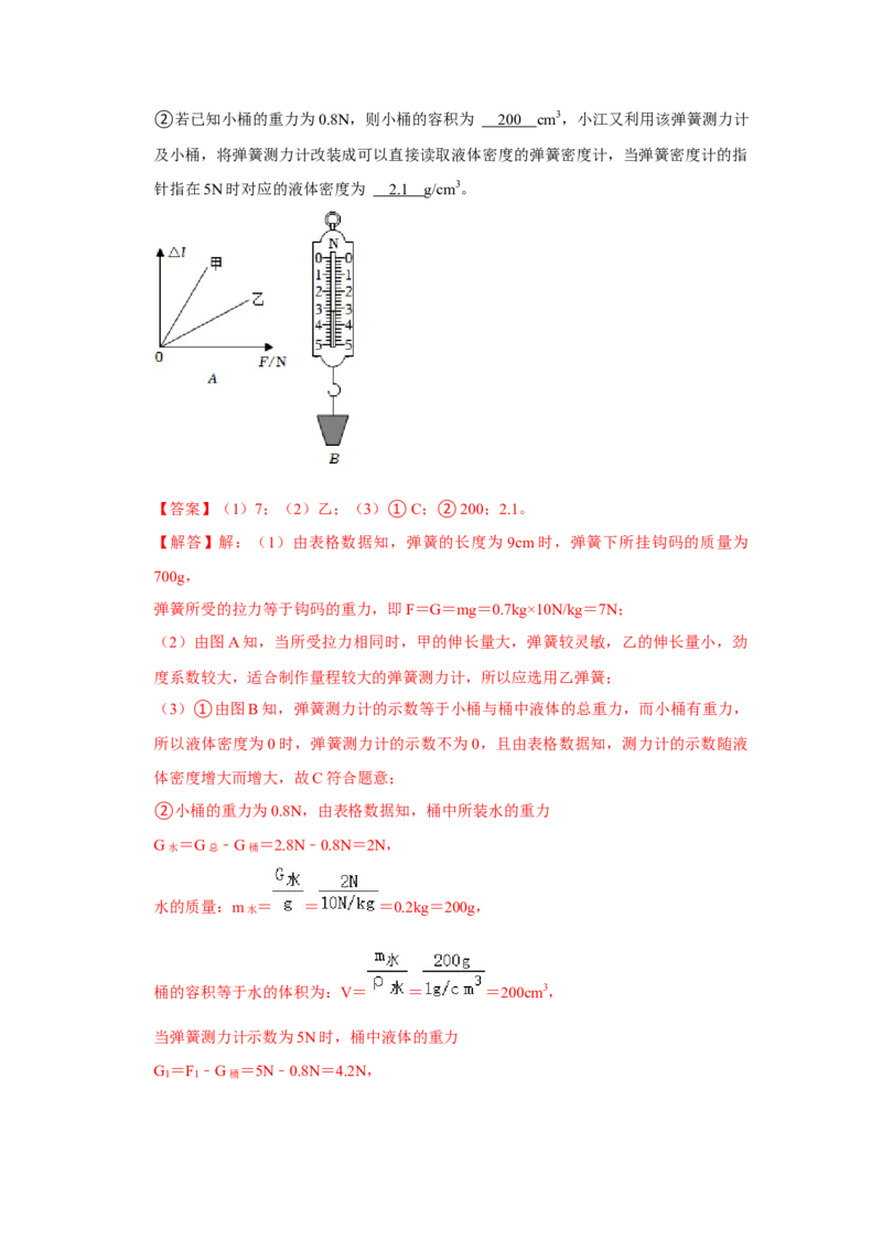 八年级下册物理期中考试模拟测试02（解析版）_8下-初中物理苏科版(4)_赠送：旧版资料（和新版好多一样，仍具有很大参考价值）_03试卷_期中试卷_八年级下册物理期中考试模拟测试02