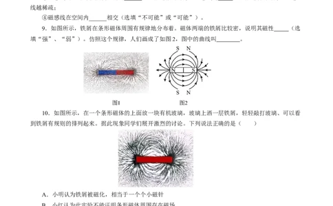 一、磁体与磁场（培优考点练）（原卷版）_9下-初中物理苏科版(4)_9下-初中物理苏科版（2026春季新版）持续更新_02习题试卷_培优练习
