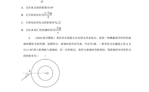 选择10光学（原卷版）_2025年新高考资料_二轮复习_模型与方法2025届高考物理二轮复习热点题型归类340322924