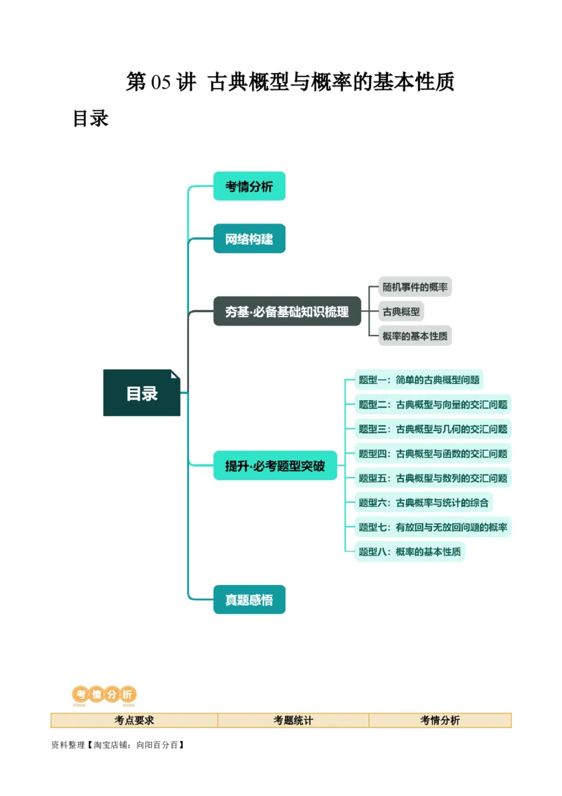 第05讲古典概型与概率的基本性质（八大题型）（讲义）（解析版）_新高考复习资料_2024年新高考资料_一轮复习资料_完2024年高考数学一轮复习讲练测(课件+讲义+练习)（新高考）