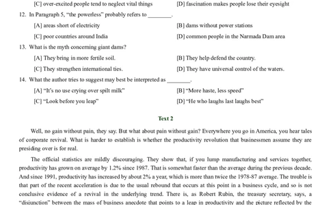 1998年历年考研英语真题_考研英语真题（英一＋英二）_考研英语真题_考研英语一历年真题_❤️1.英语一1980-2009真题及解析_1998-2009考研英语真题（word)