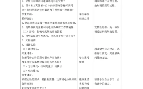 苏科初中物理九下《15.3电热器电流的热效应》word教案(5)_9下-初中物理苏科版(4)_9下-初中物理苏科版（旧版）赠送_02教案
