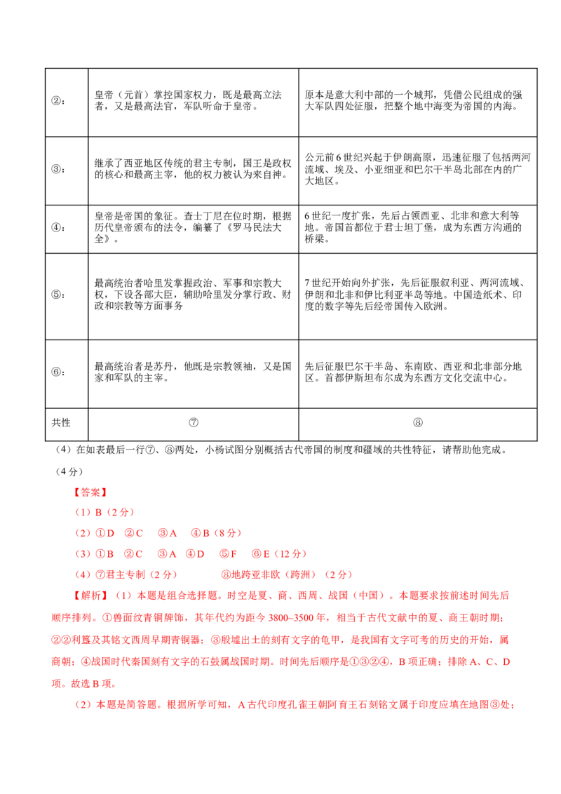 黄金卷05（解析版）_07高考历史_2024年新高考资料_4.2024高考模拟预测试卷_赢在高考&middot;黄金8卷备战2024年高考历史模拟卷（上海专用）31260048