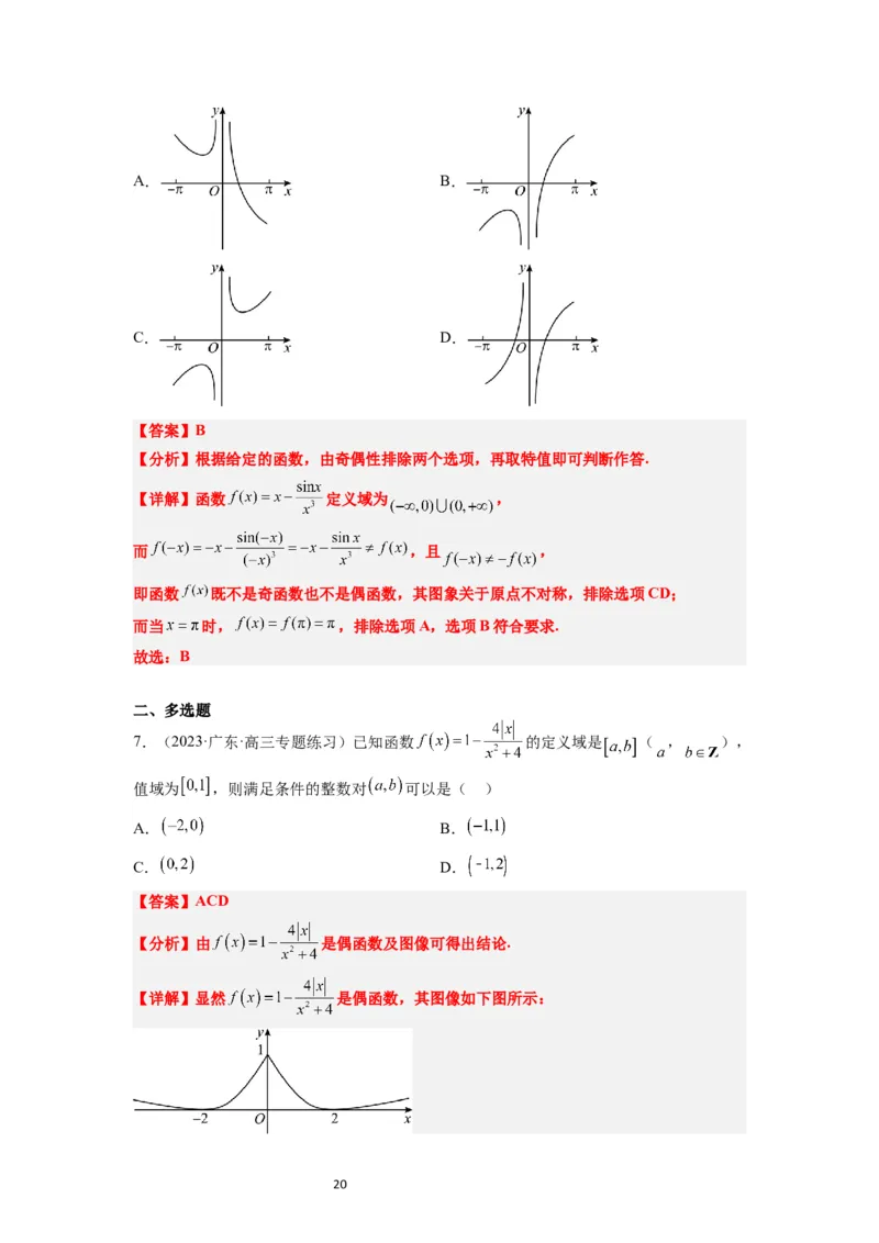 第12练函数的图像（精练：基础+重难点）一轮复习讲义2024年高考数学高频考点题型归纳与方法总结（新高考通用）解析版_新高考复习资料_2024年新高考资料_一轮复习资料