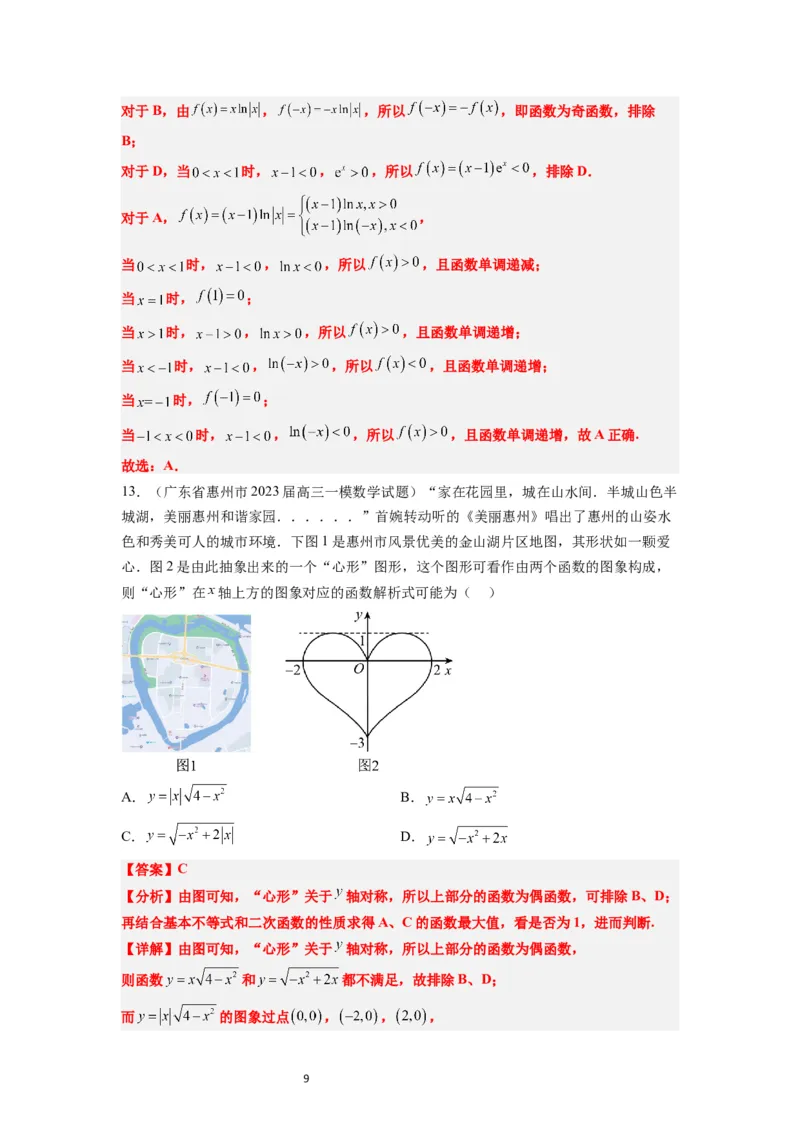 第12练函数的图像（精练：基础+重难点）一轮复习讲义2024年高考数学高频考点题型归纳与方法总结（新高考通用）解析版_新高考复习资料_2024年新高考资料_一轮复习资料