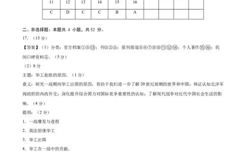 黄金卷01-赢在高考&middot;黄金8卷备战2024年高考历史模拟卷（河北专用）（参考答案）_07高考历史_2024年新高考资料_4.2024高考模拟预测试卷