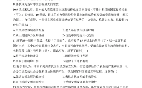 （13）中古时期的世界（含解析）&mdash;&mdash;2025届高考历史二轮复习易错重难提升新高考版_07高考历史_2025年新高考资料_二轮复习