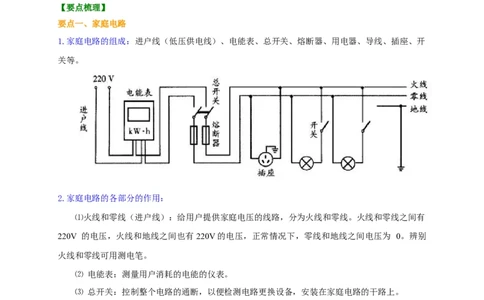 第15章家庭电路与安全用电讲义&mdash;2020-2021学年苏科版九年级物理下册（机构专用）_9下-初中物理苏科版(4)_9下-初中物理苏科版（旧版）赠送_04讲义
