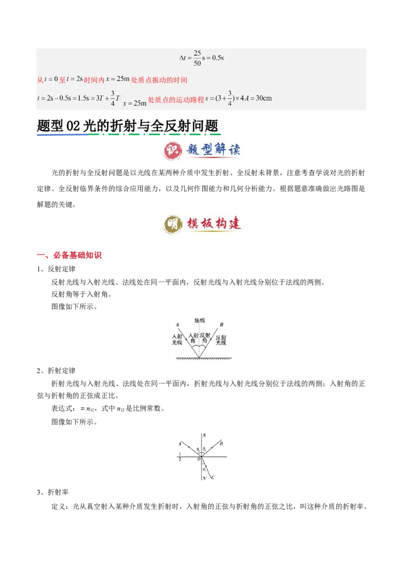 模板15光学（两大题型）（解析版）_2025年新高考资料_二轮复习_2025年高考物理答题技巧与模板构建339420717